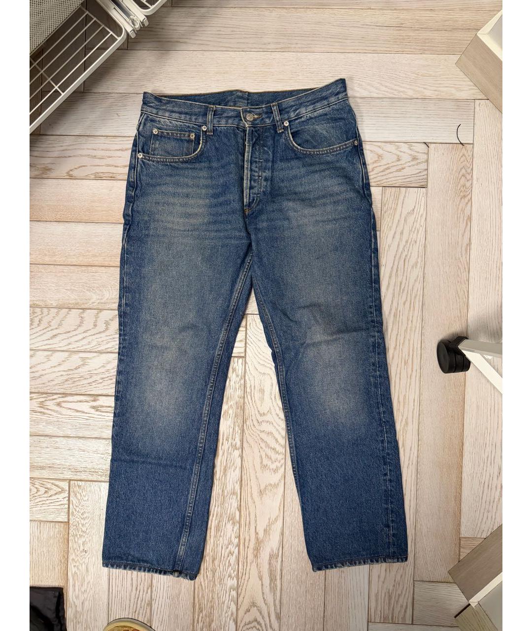 SANDRO Синие хлопковые прямые джинсы, фото 6