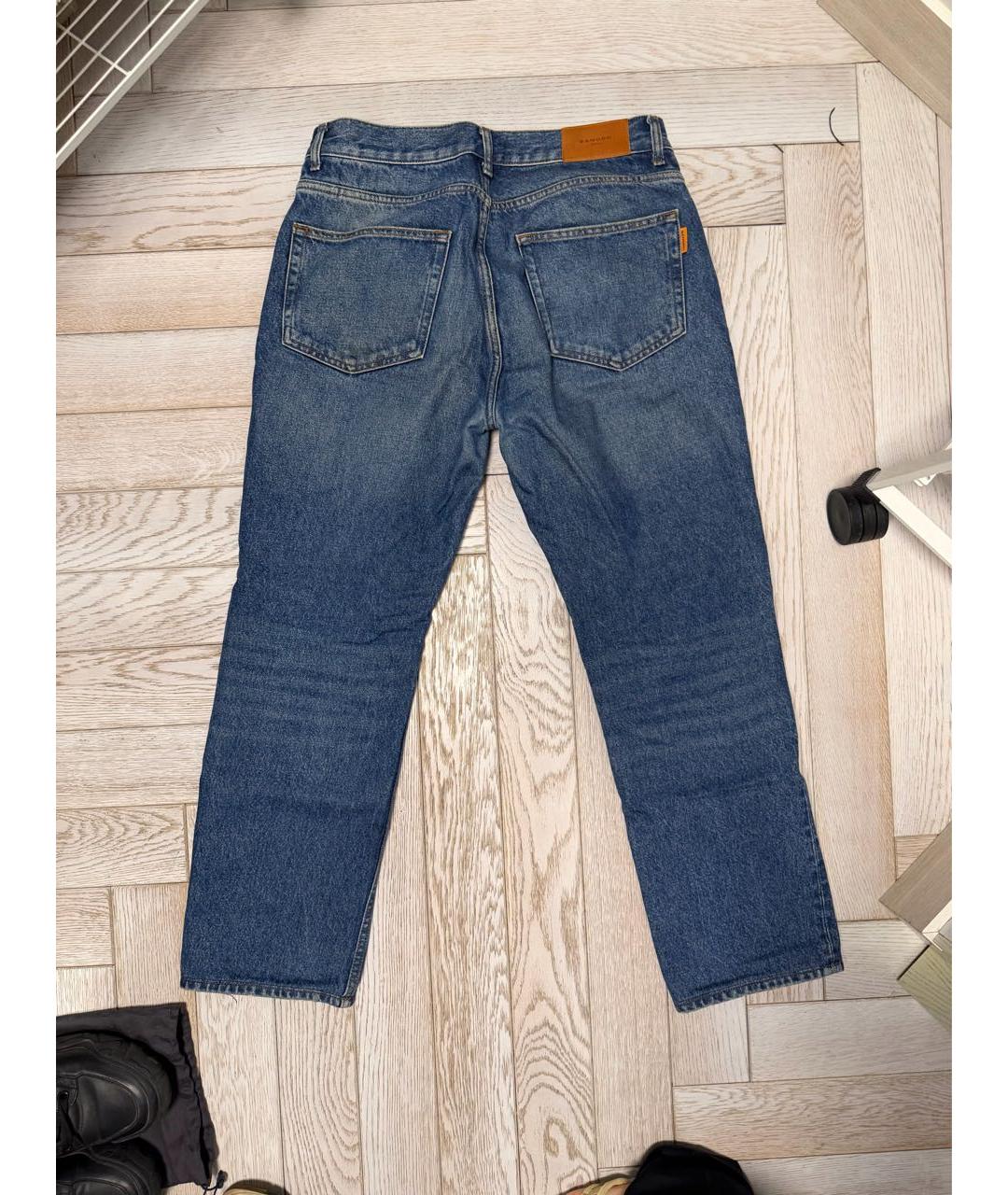 SANDRO Синие хлопковые прямые джинсы, фото 2