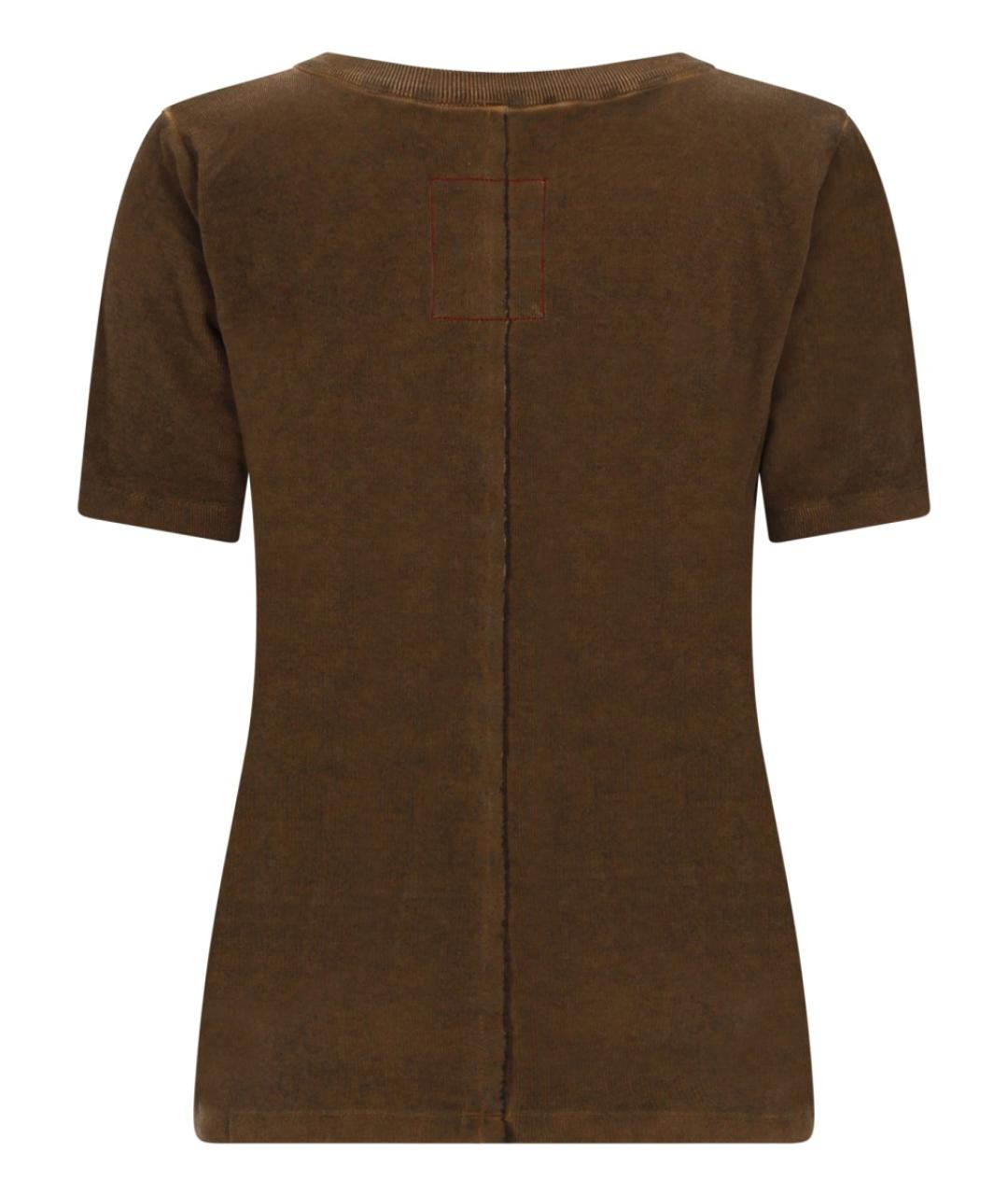 UMA WANG Коричневая вискозная футболка, фото 2