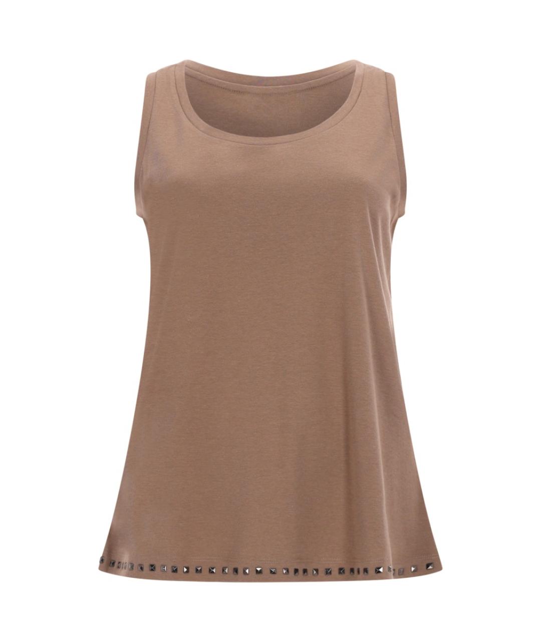 'S MAX MARA Бежевая хлопковая майка, фото 1