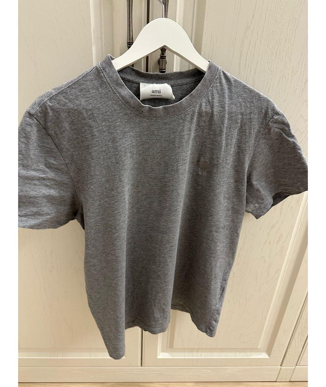 Ami Paris Серая хлопковая футболка, фото 6