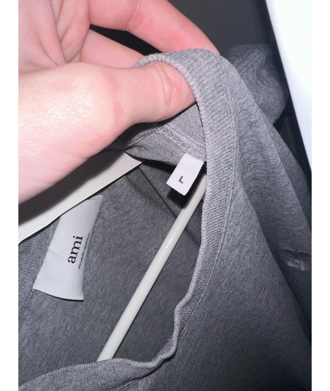 Ami Paris Серая хлопковая футболка, фото 4