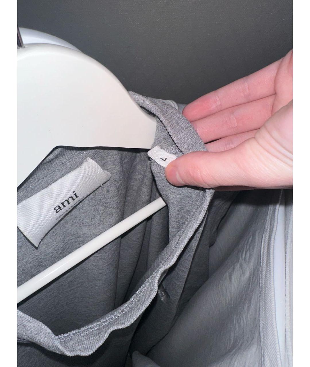 Ami Paris Серая хлопковая футболка, фото 5