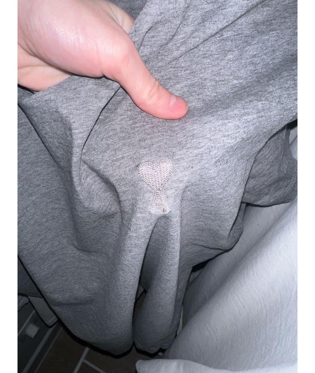 Ami Paris Серая хлопковая футболка, фото 2