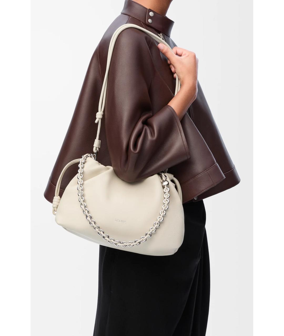 LOEWE Белая кожаная сумка через плечо, фото 2