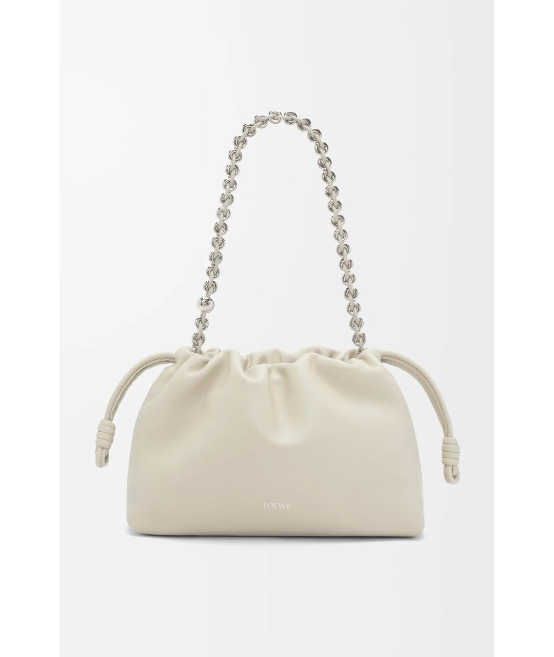 LOEWE Белая кожаная сумка через плечо, фото 4