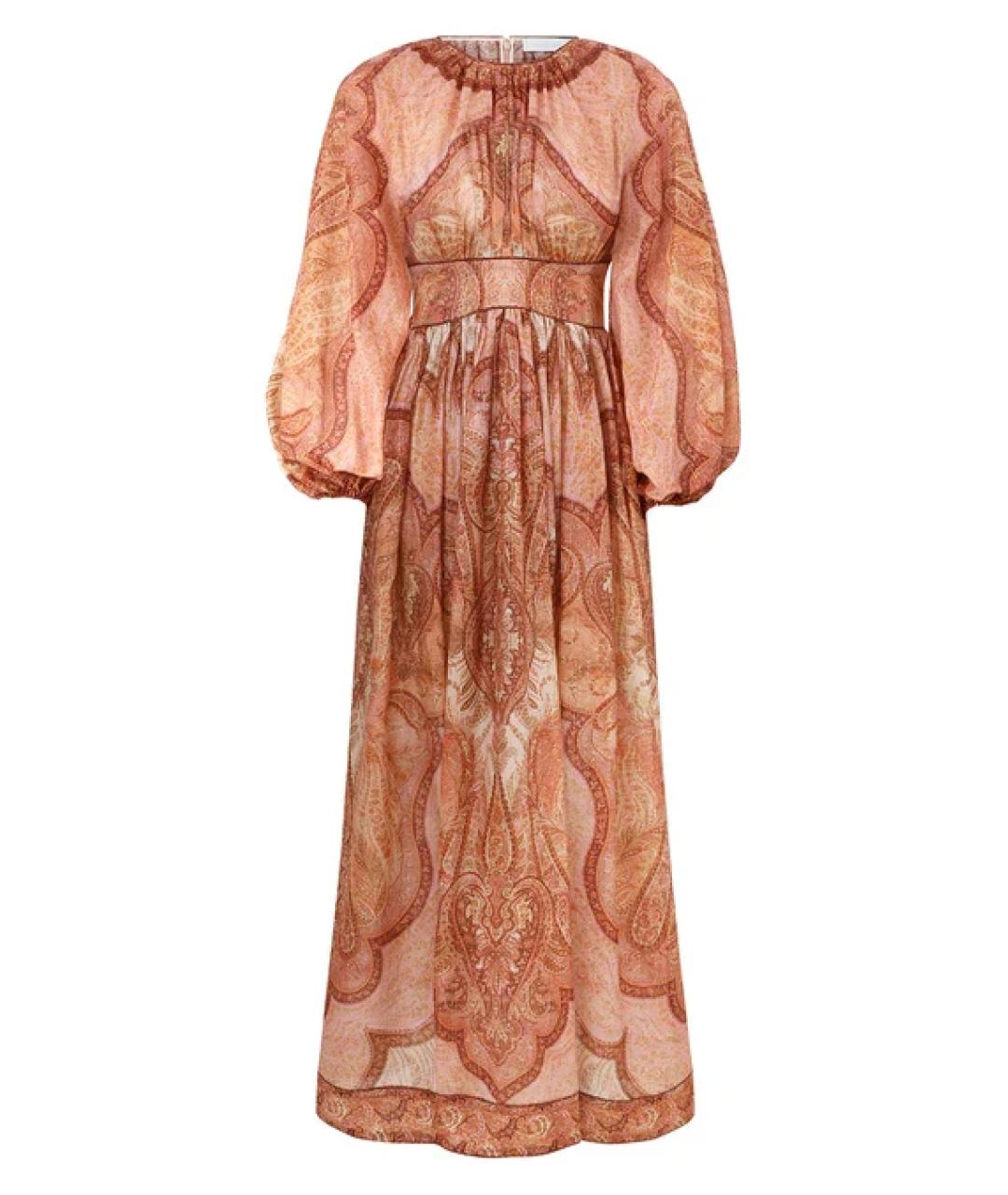 ZIMMERMANN Коричневое хлопковое повседневное платье, фото 1