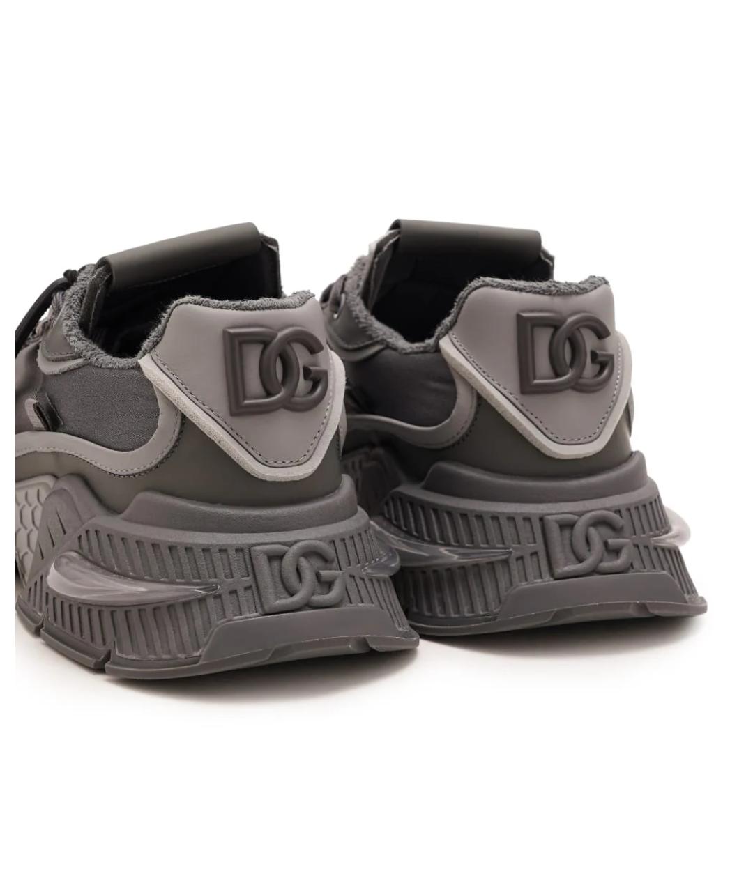 DOLCE&GABBANA Серые текстильные низкие кроссовки / кеды, фото 3