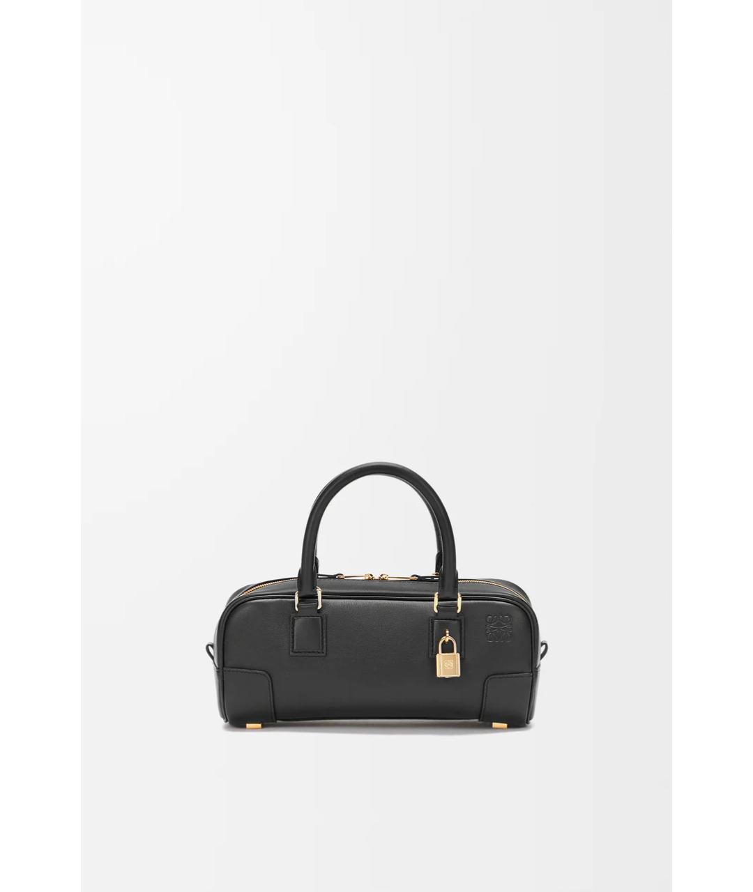 LOEWE Черная кожаная сумка с короткими ручками, фото 4