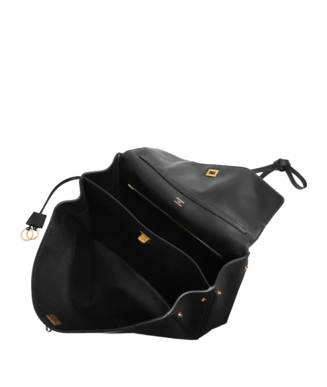 BALENCIAGA Черная кожаная сумка тоут, фото 3