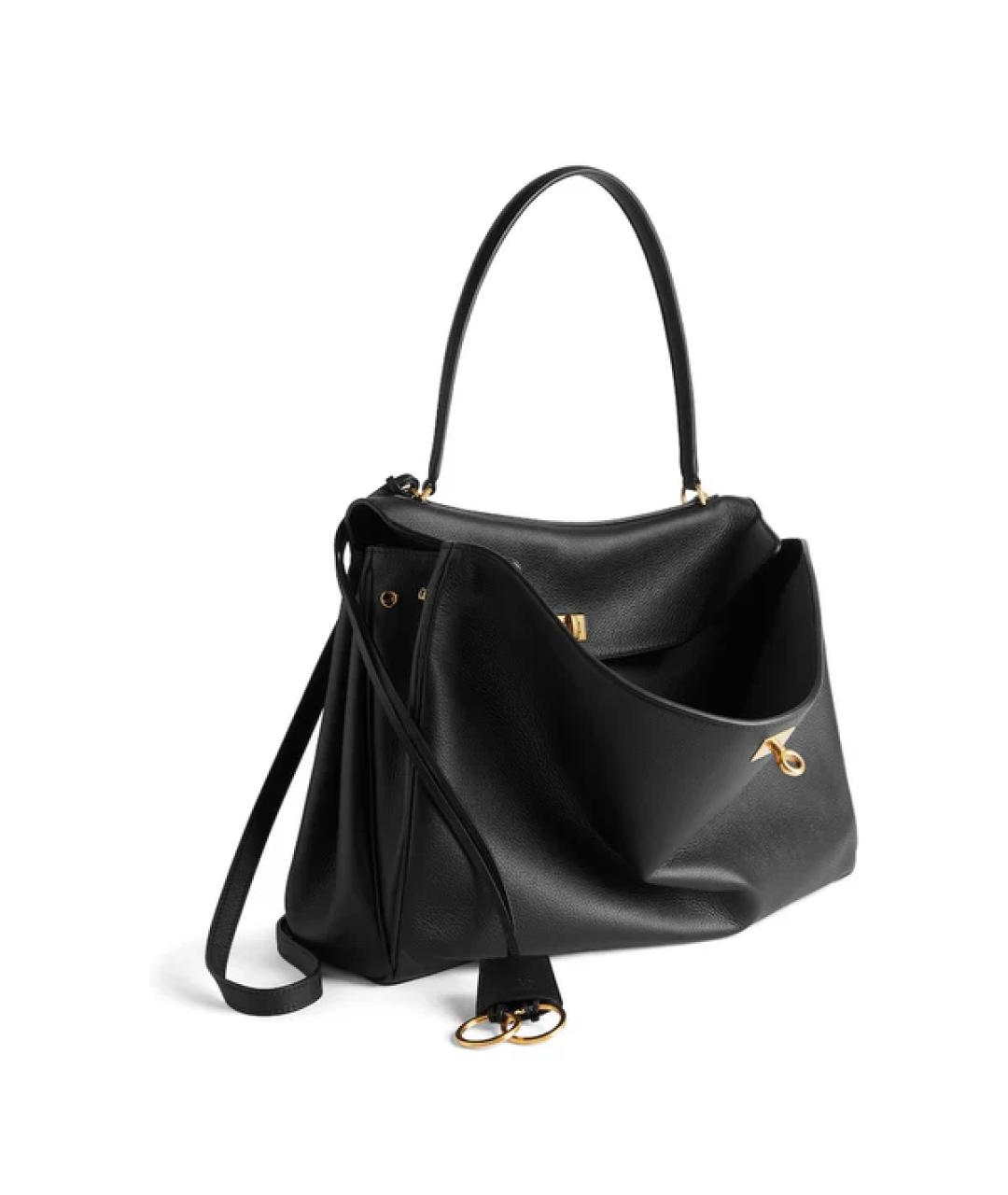 BALENCIAGA Черная кожаная сумка тоут, фото 2