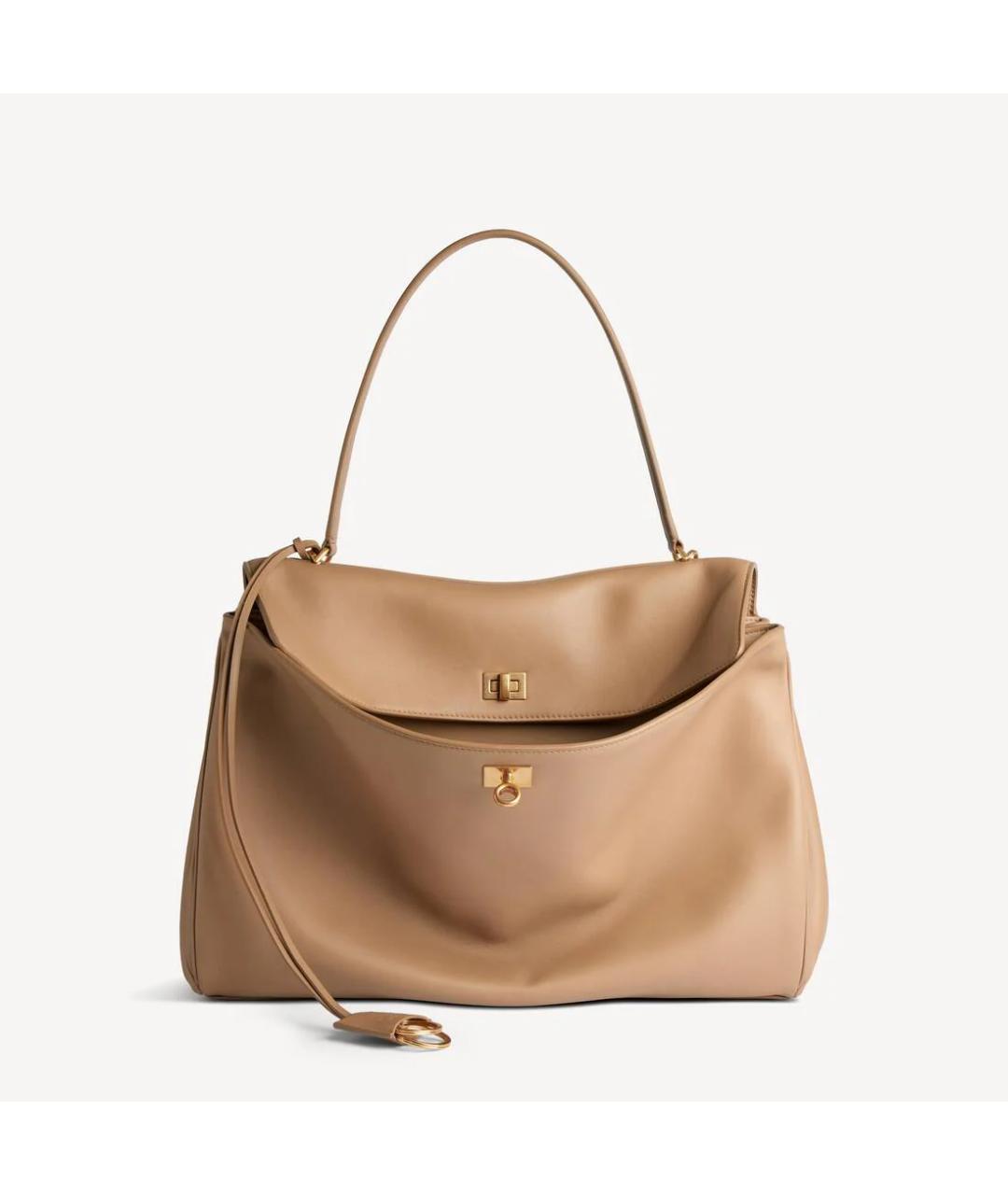 BALENCIAGA Бежевая кожаная сумка тоут, фото 1