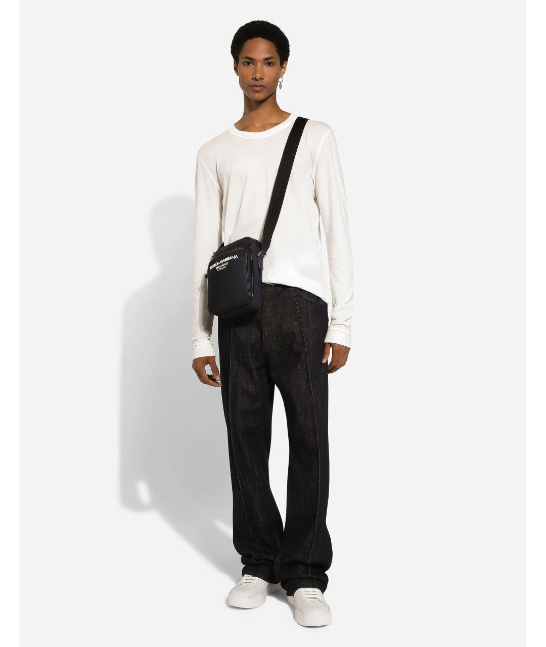 DOLCE&GABBANA Темно-синяя синтетическая барсетка, фото 3