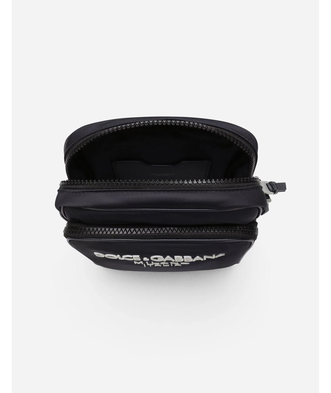 DOLCE&GABBANA Темно-синяя синтетическая барсетка, фото 2