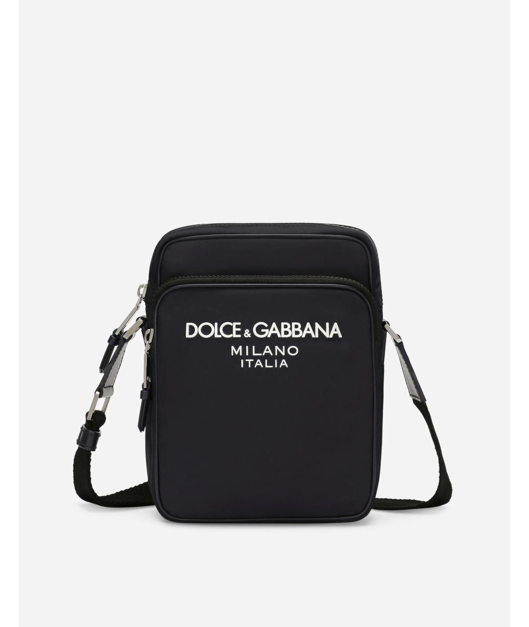 DOLCE&GABBANA Темно-синяя синтетическая барсетка, фото 1