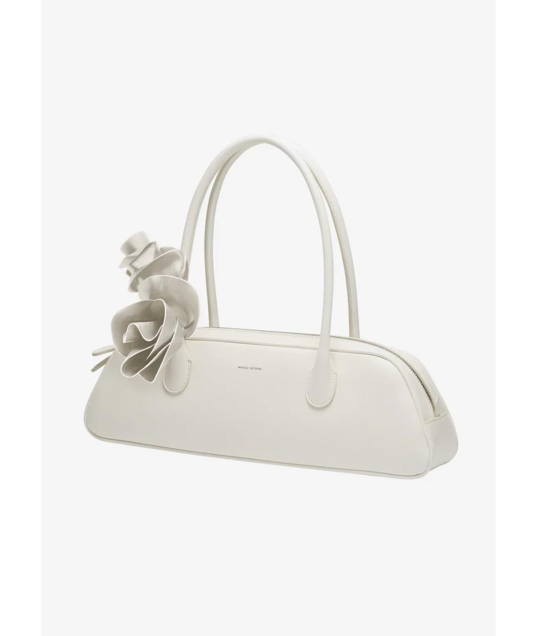 MAGDA BUTRYM Белая кожаная сумка с короткими ручками, фото 2