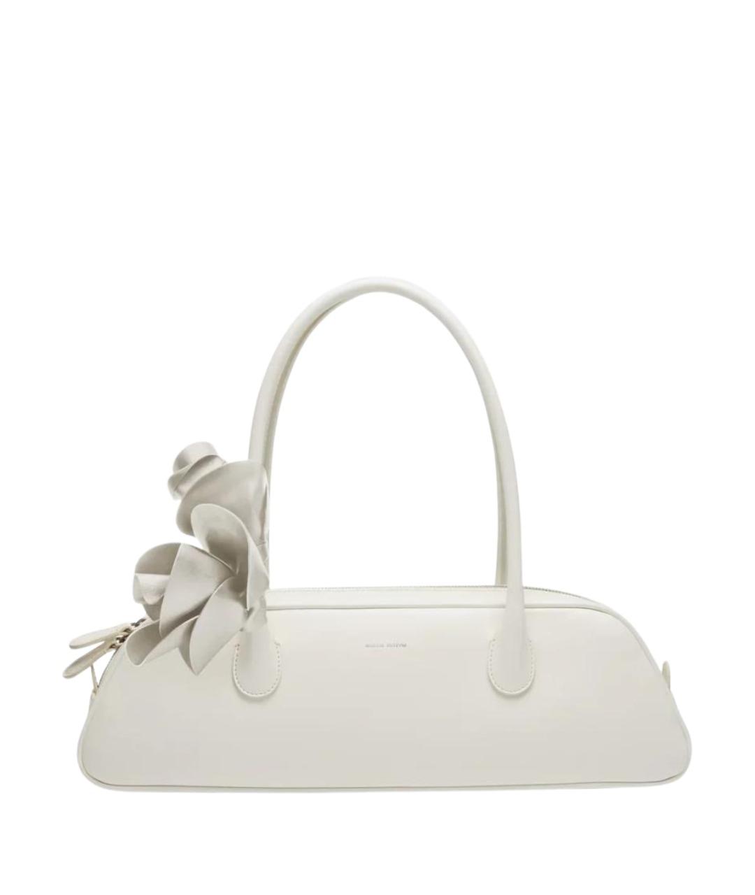 MAGDA BUTRYM Белая кожаная сумка с короткими ручками, фото 1
