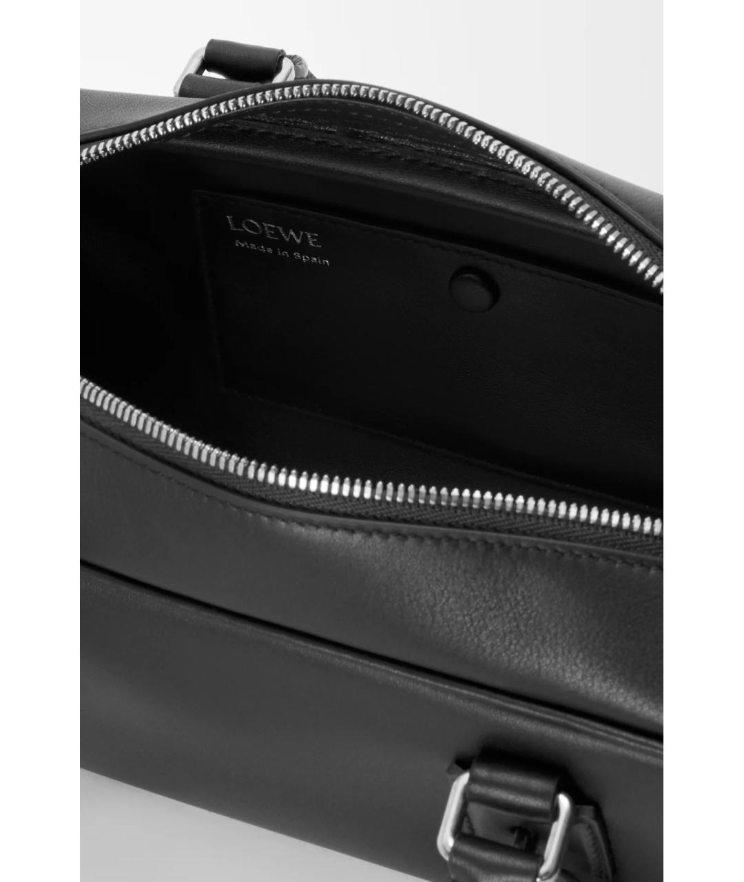 LOEWE Черная кожаная сумка с короткими ручками, фото 3