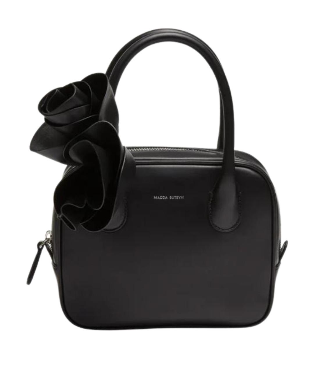 MAGDA BUTRYM Черная кожаная сумка с короткими ручками, фото 1