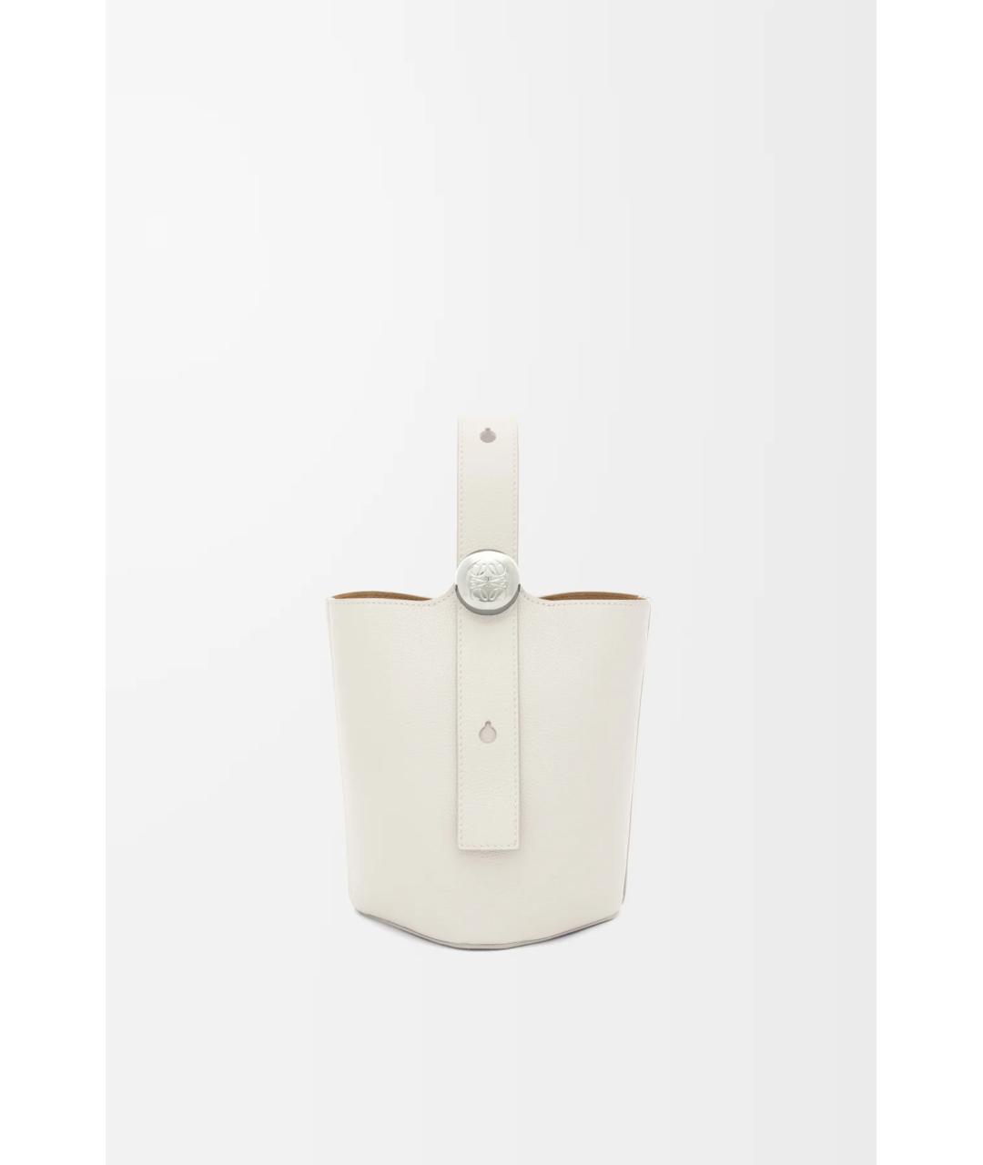 LOEWE Белая кожаная сумка с короткими ручками, фото 4