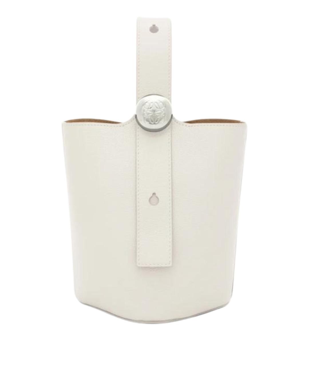 LOEWE Белая кожаная сумка с короткими ручками, фото 1