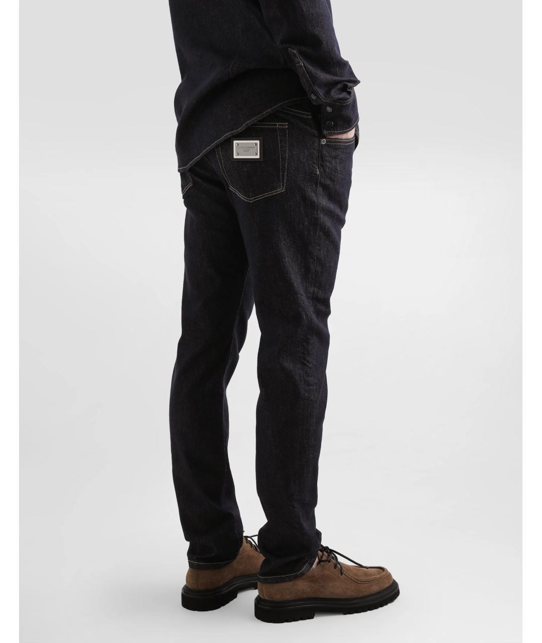 DOLCE&GABBANA Темно-синие хлопковые джинсы скинни, фото 3