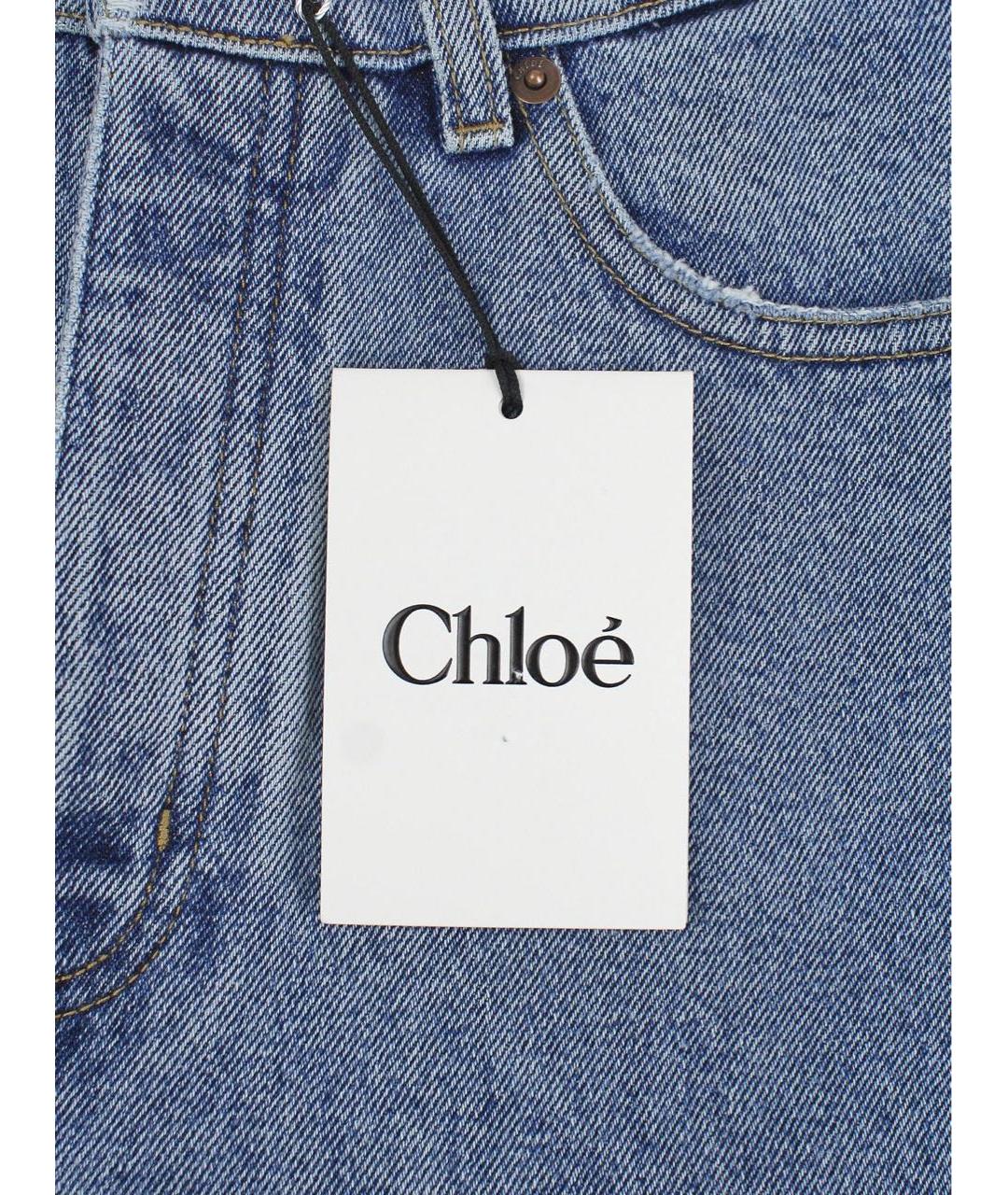 CHLOE Голубые хлопковые прямые джинсы, фото 5