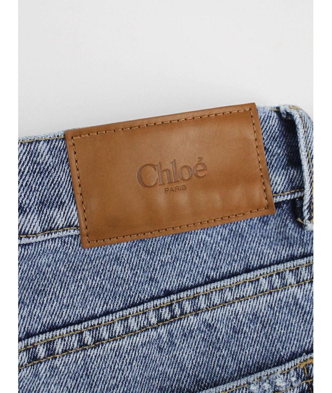 CHLOE Голубые хлопковые прямые джинсы, фото 3