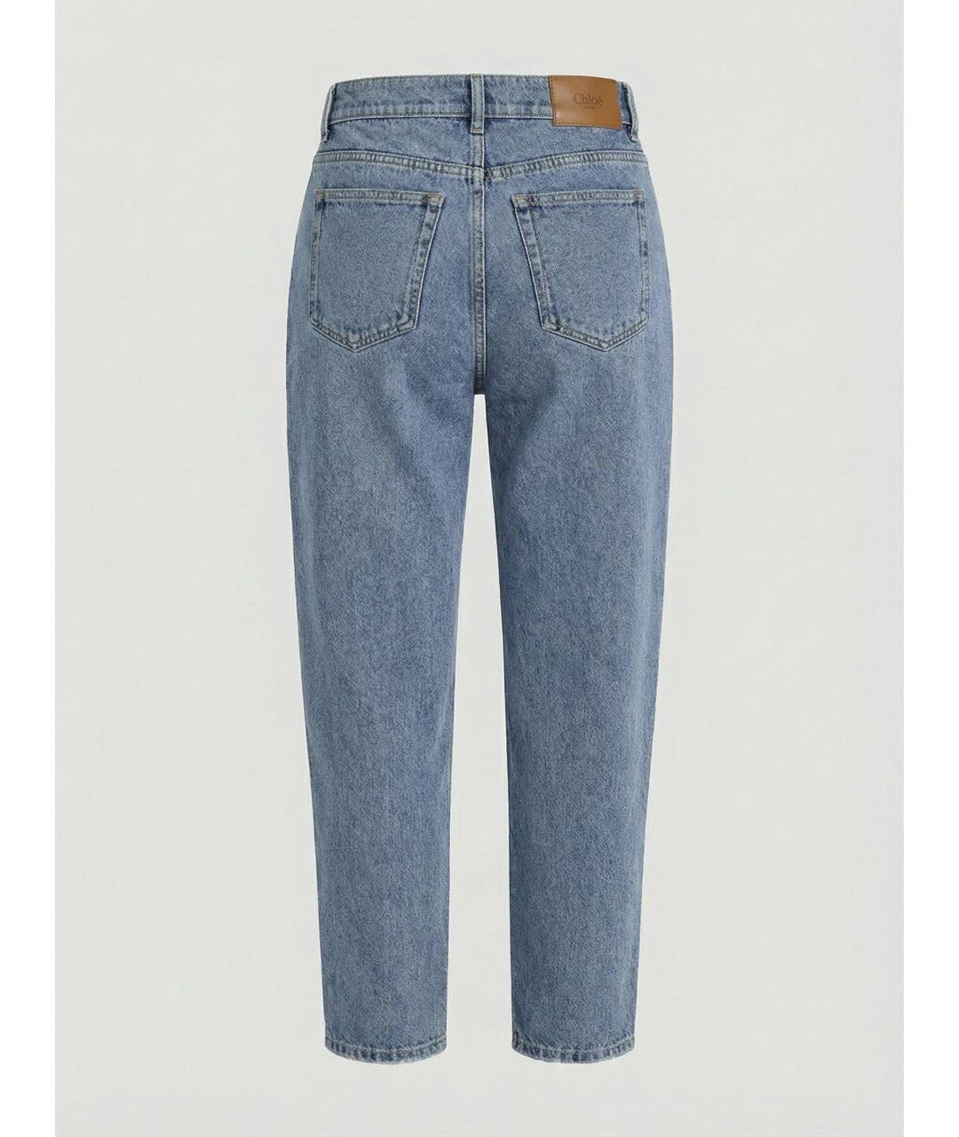 CHLOE Голубые хлопковые прямые джинсы, фото 2