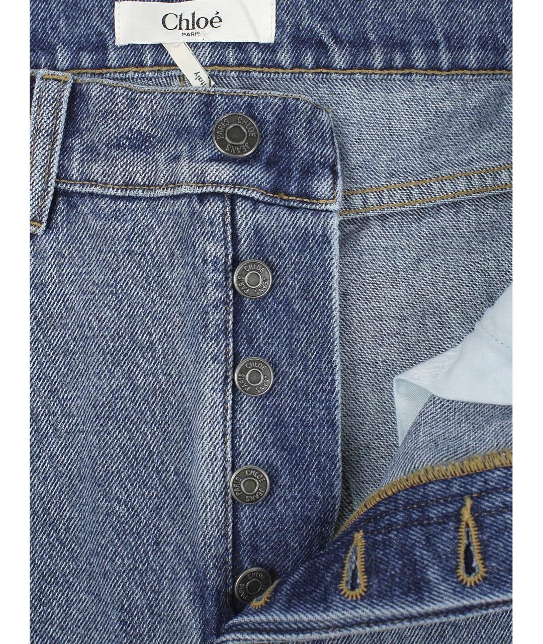 CHLOE Голубые хлопковые прямые джинсы, фото 6