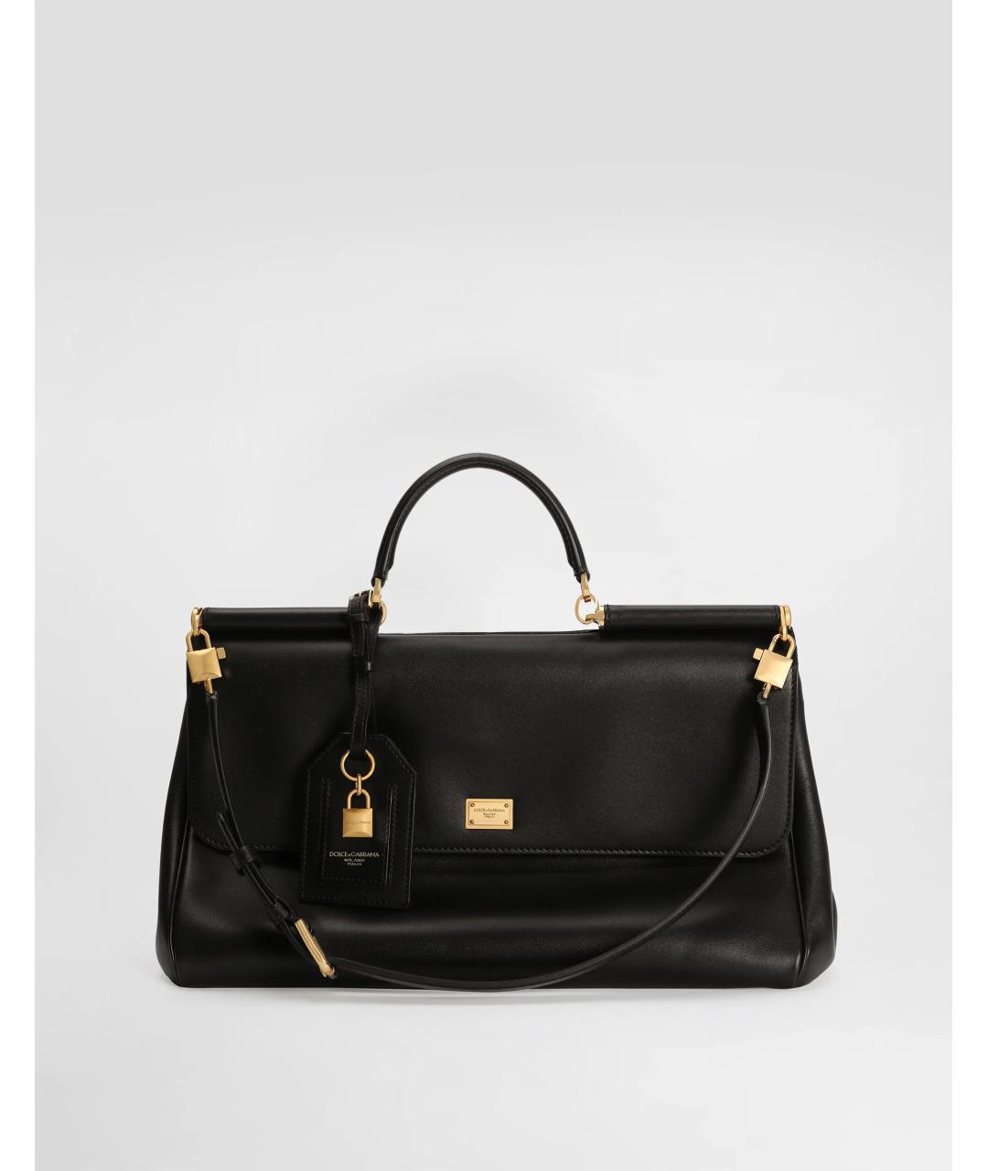 DOLCE&GABBANA Черная кожаная сумка через плечо, фото 5