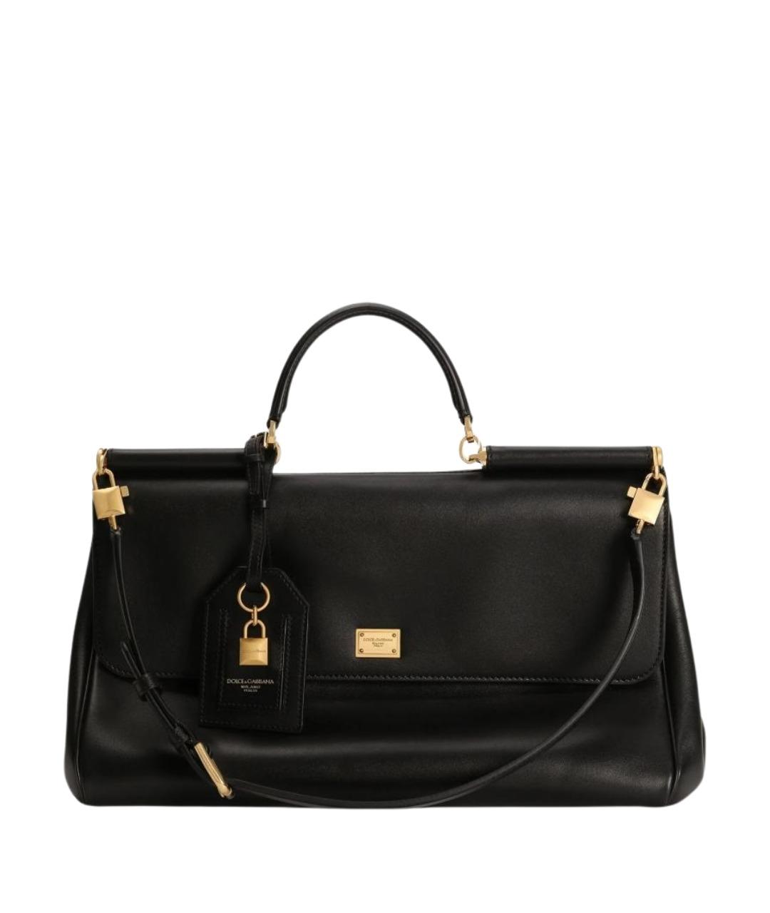 DOLCE&GABBANA Черная кожаная сумка через плечо, фото 1