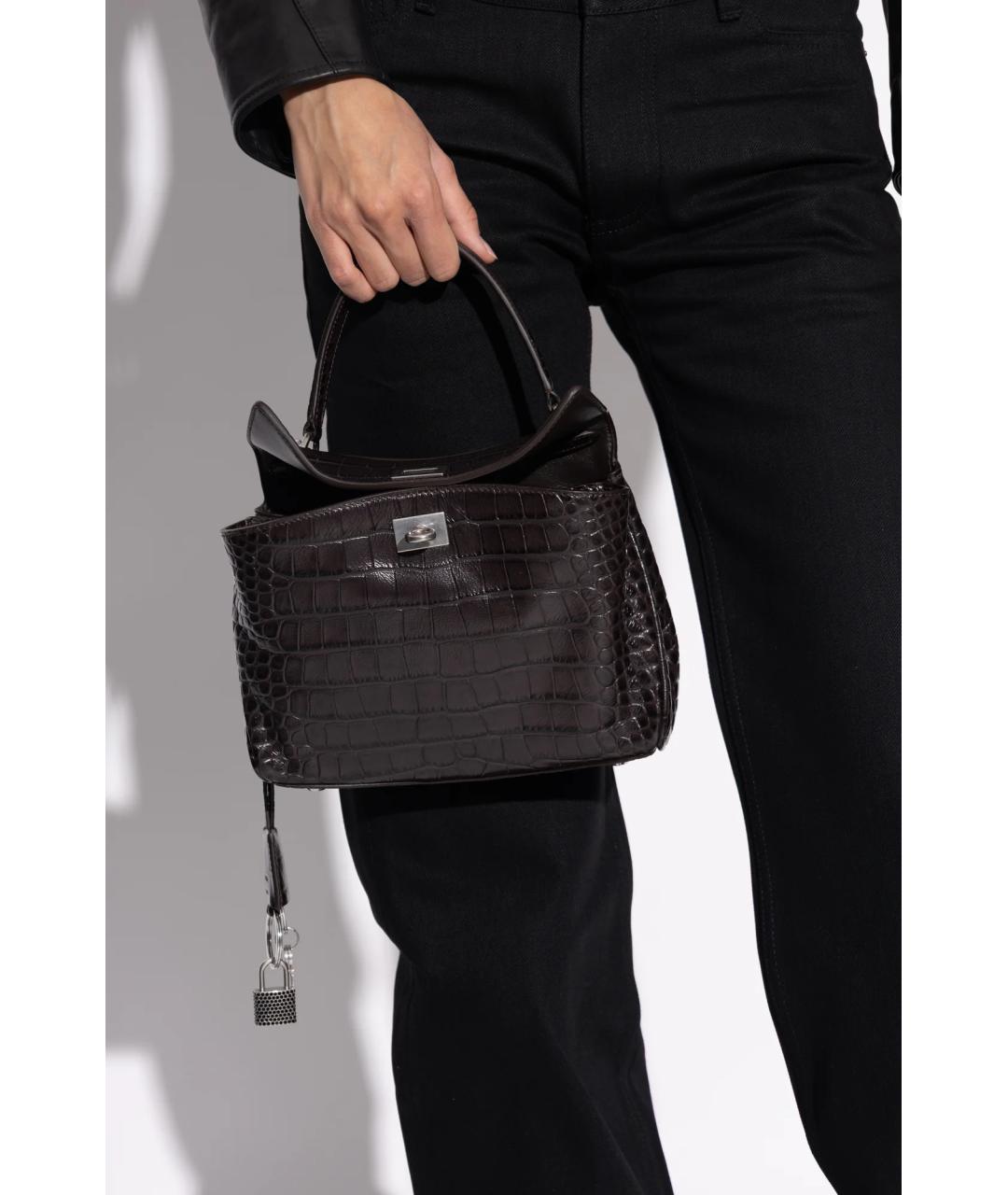 BALENCIAGA Коричневая кожаная сумка тоут, фото 2