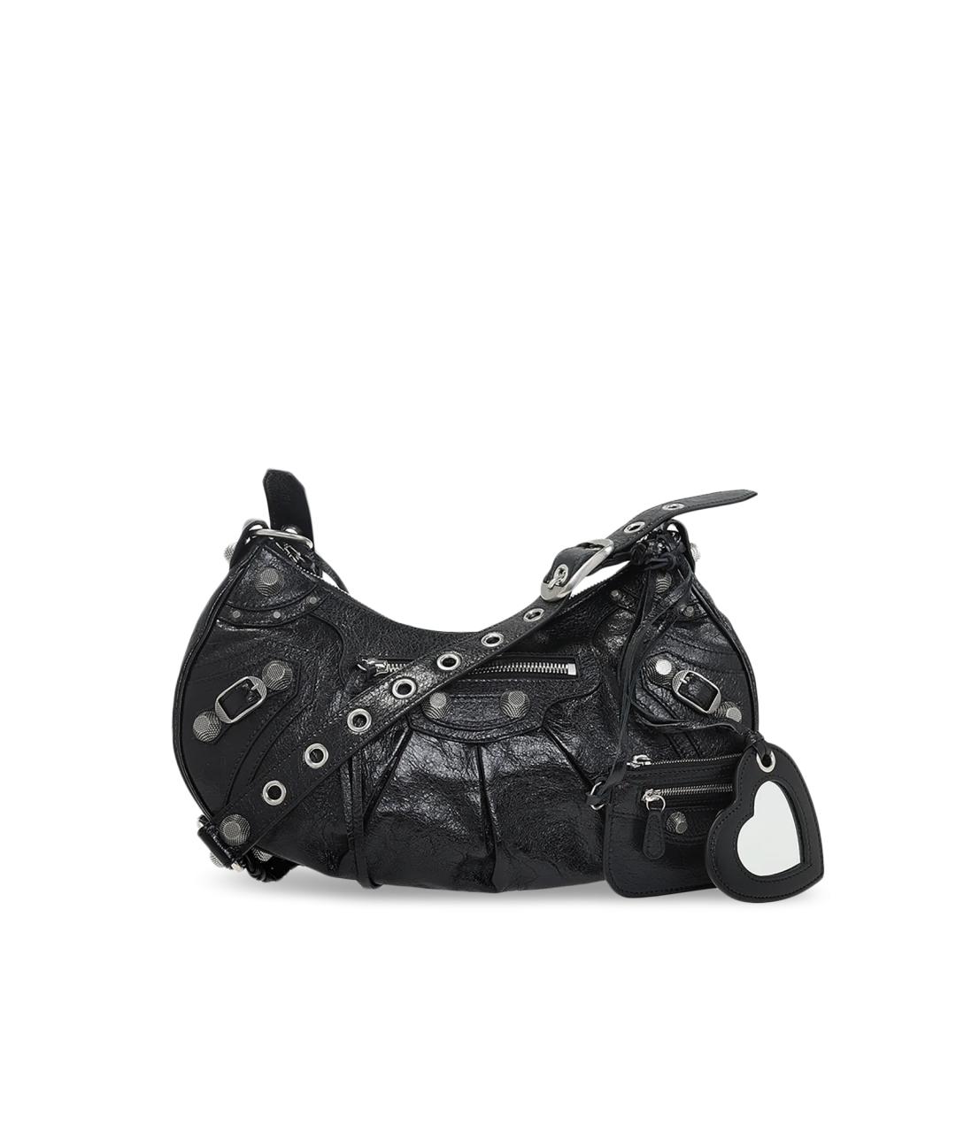 BALENCIAGA Черная кожаная сумка через плечо, фото 1