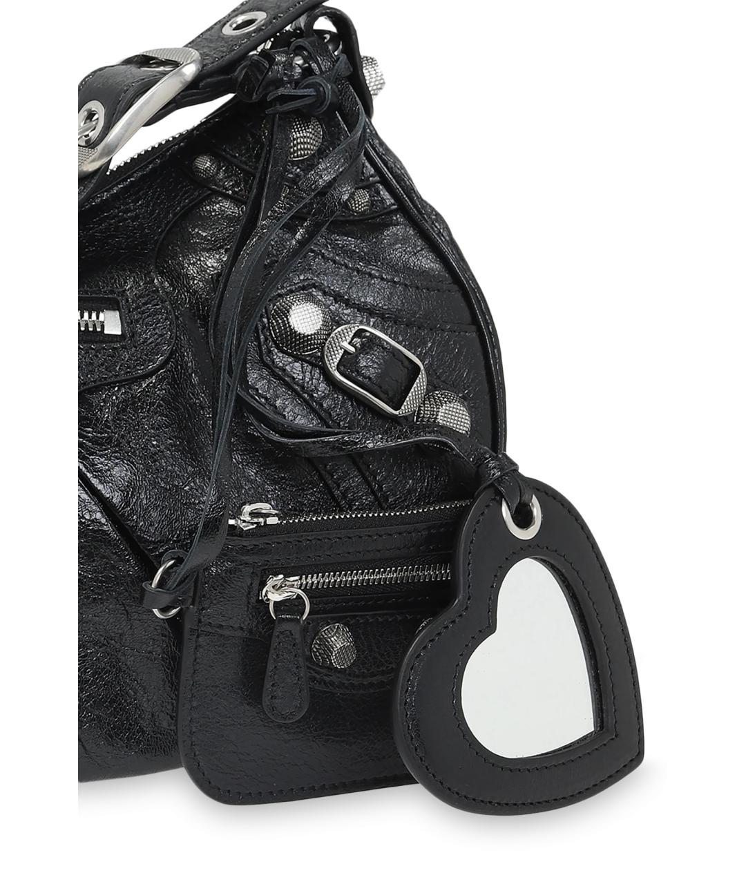 BALENCIAGA Черная кожаная сумка через плечо, фото 4