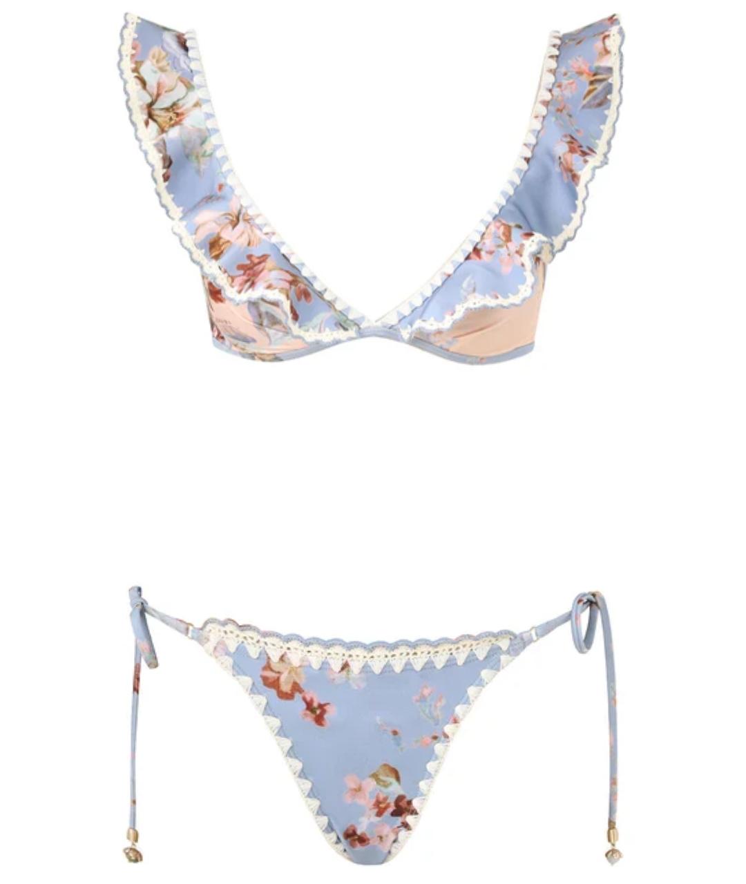 ZIMMERMANN Голубой полиэстеровый купальник, фото 1