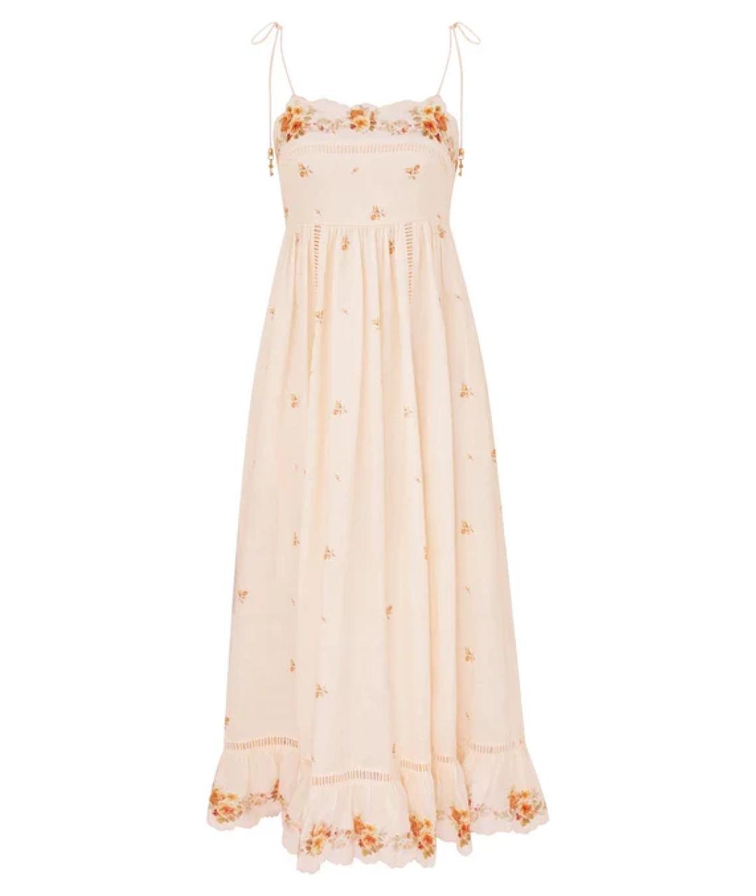 ZIMMERMANN Бежевый льняной сарафан, фото 1