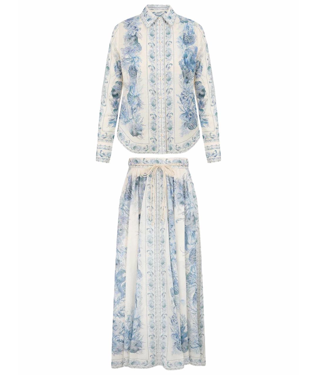 ZIMMERMANN Голубой хлопковый костюм с юбками, фото 1