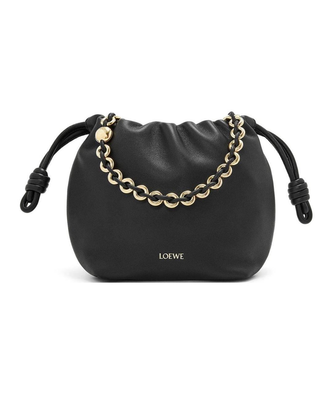 LOEWE Черная кожаная сумка с короткими ручками, фото 1