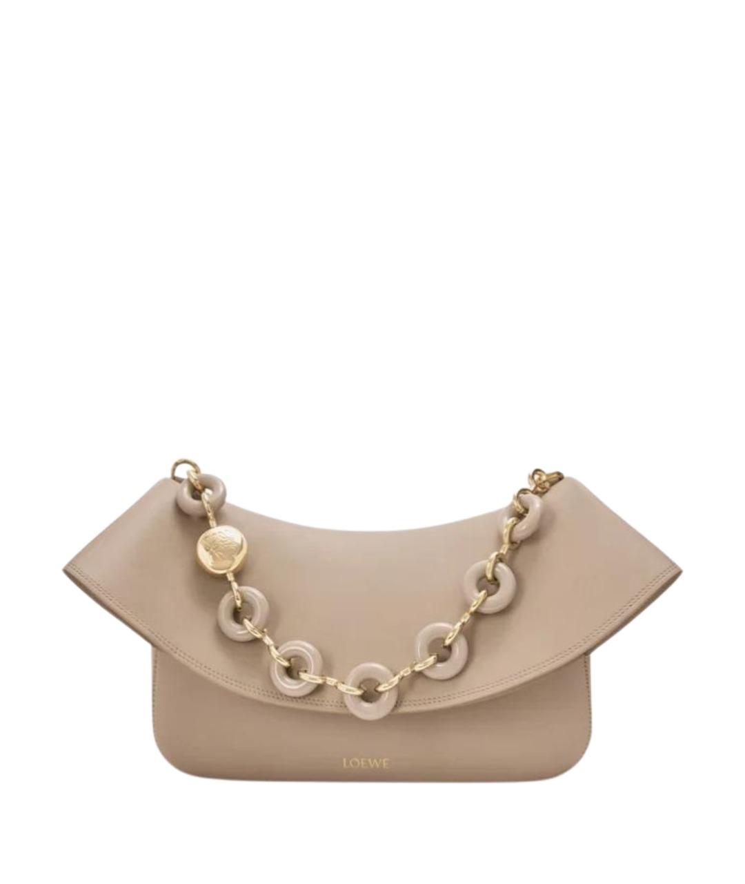 LOEWE Бежевая кожаная сумка через плечо, фото 1