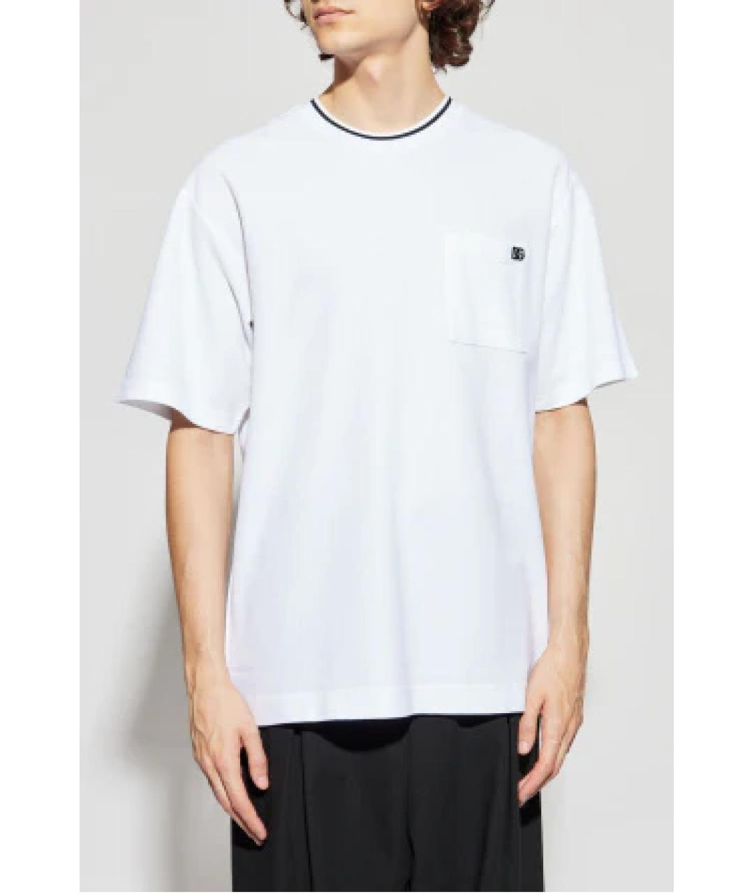 DOLCE&GABBANA Белая хлопковая футболка, фото 2