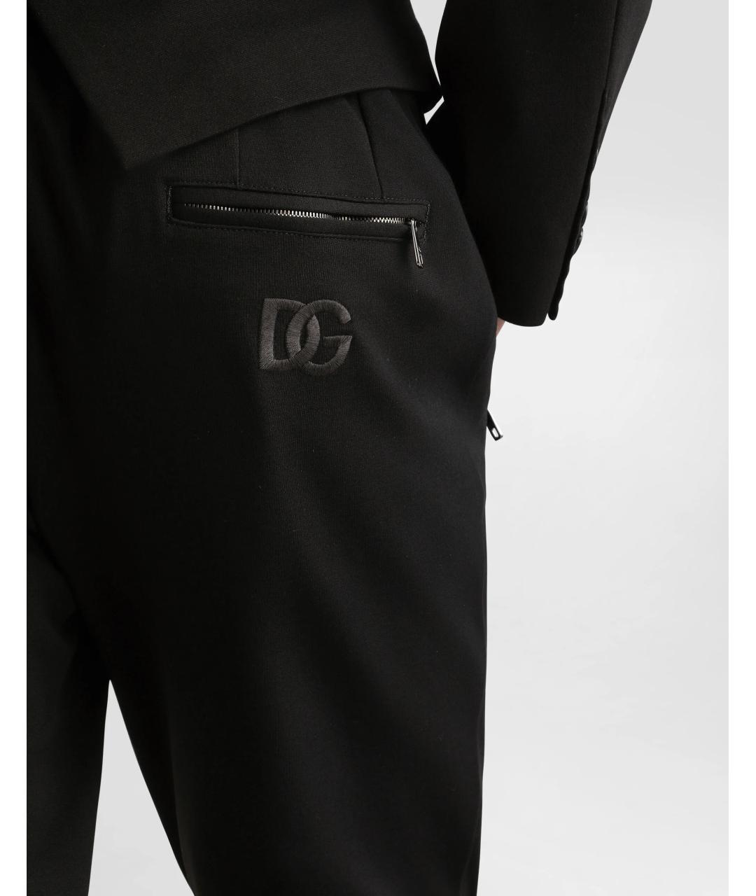 DOLCE&GABBANA Черные вискозные повседневные брюки, фото 3