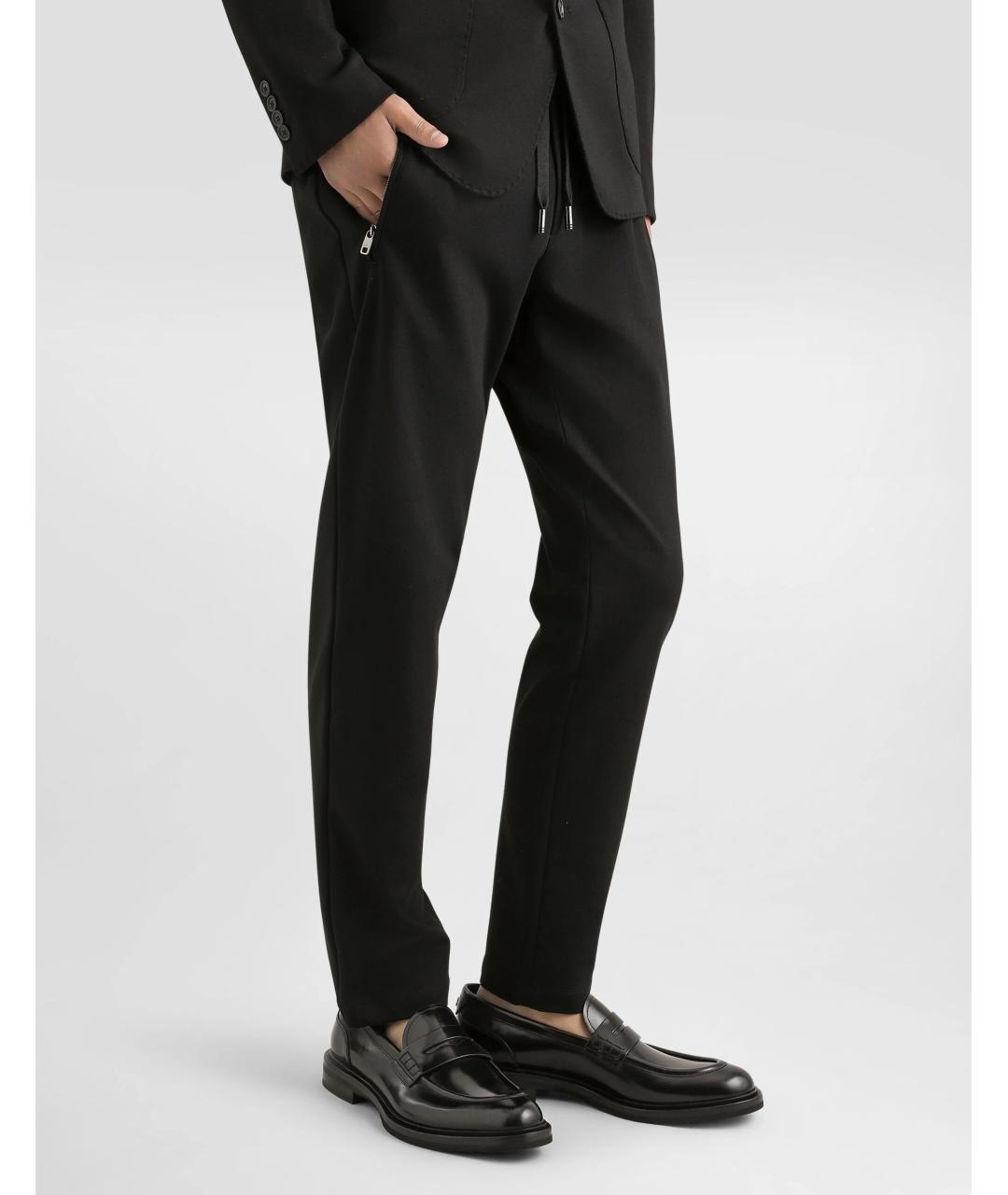 DOLCE&GABBANA Черные вискозные повседневные брюки, фото 2