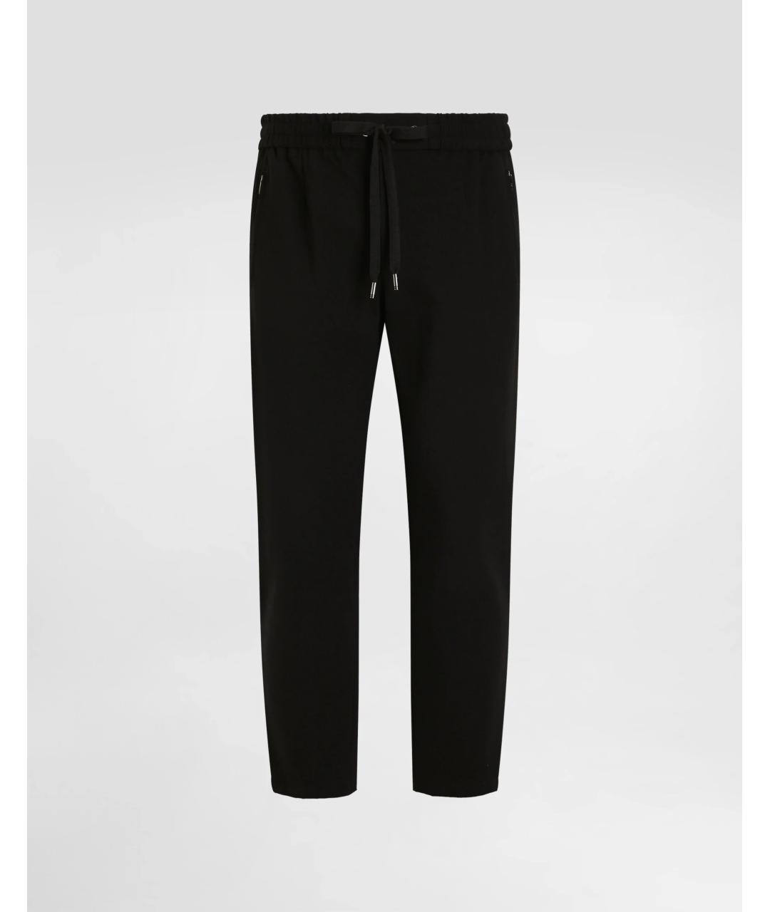 DOLCE&GABBANA Черные вискозные повседневные брюки, фото 4
