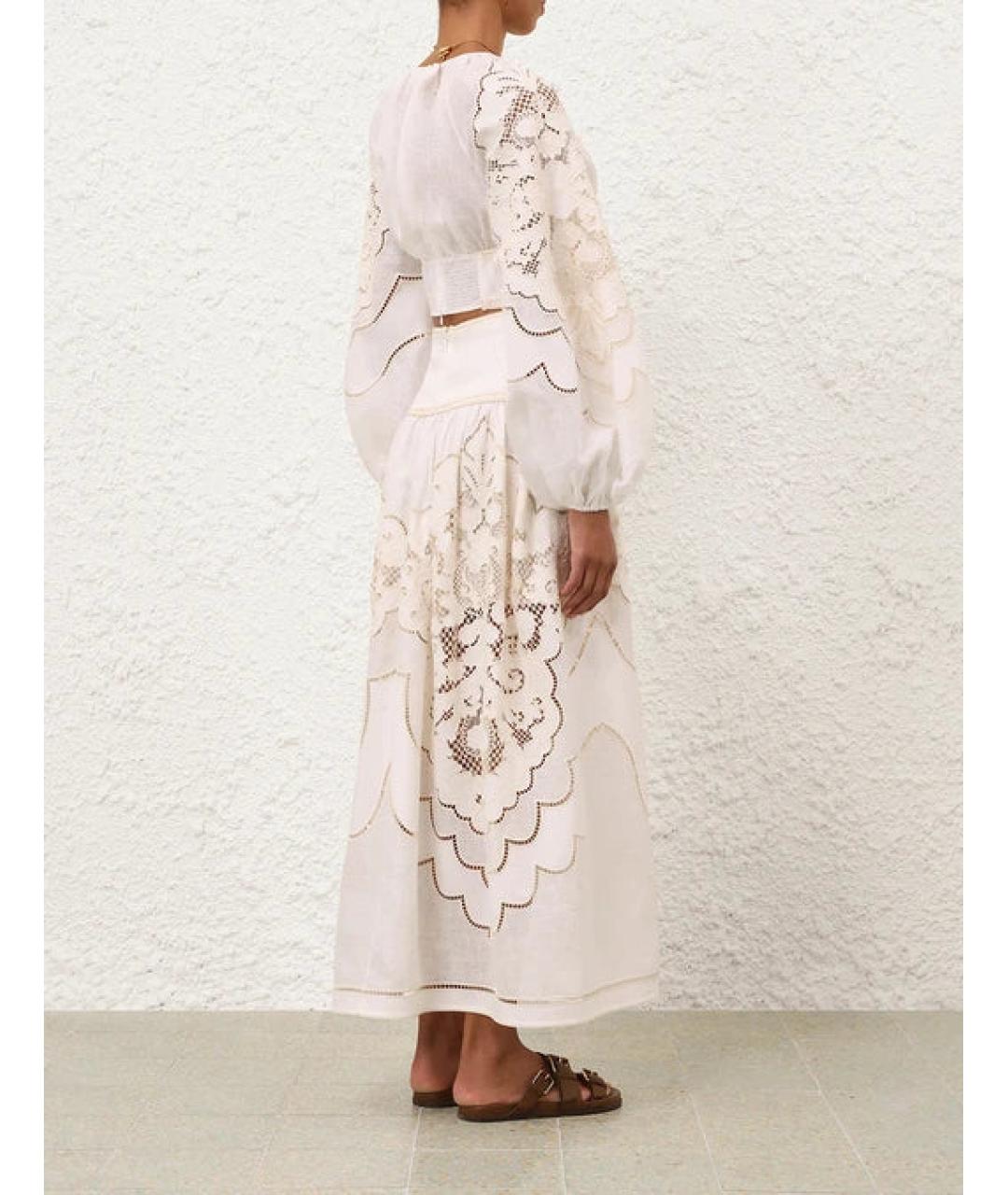 ZIMMERMANN Бежевый льняной костюм с юбками, фото 3