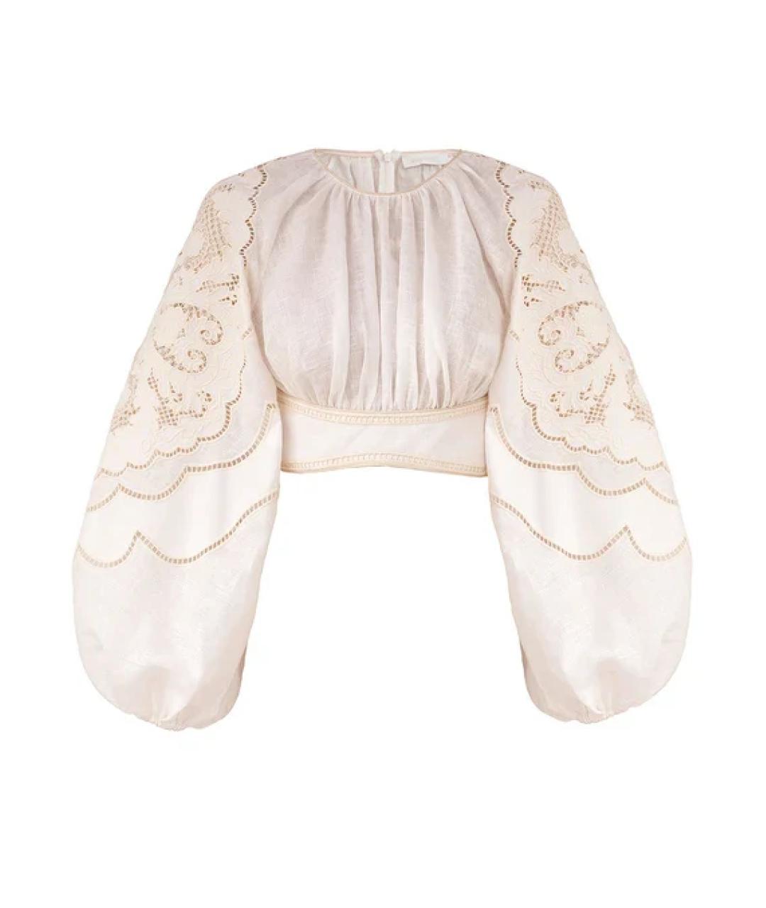 ZIMMERMANN Бежевый льняной костюм с юбками, фото 4