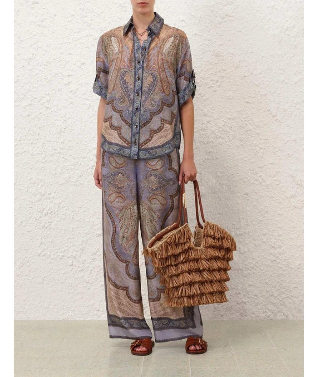 ZIMMERMANN Фиолетовый шелковый костюм с брюками, фото 2