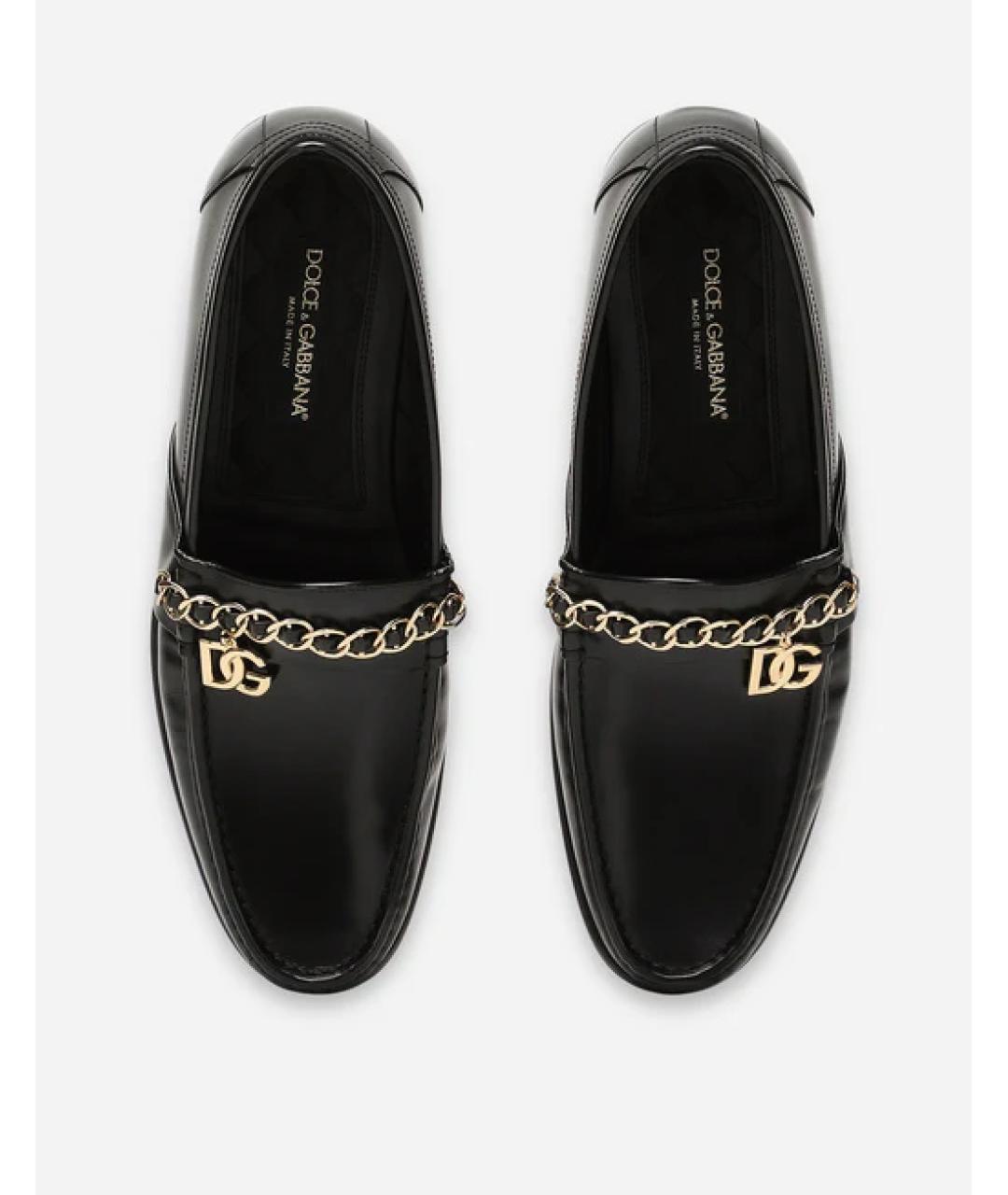 DOLCE&GABBANA Черные кожаные лоферы, фото 3