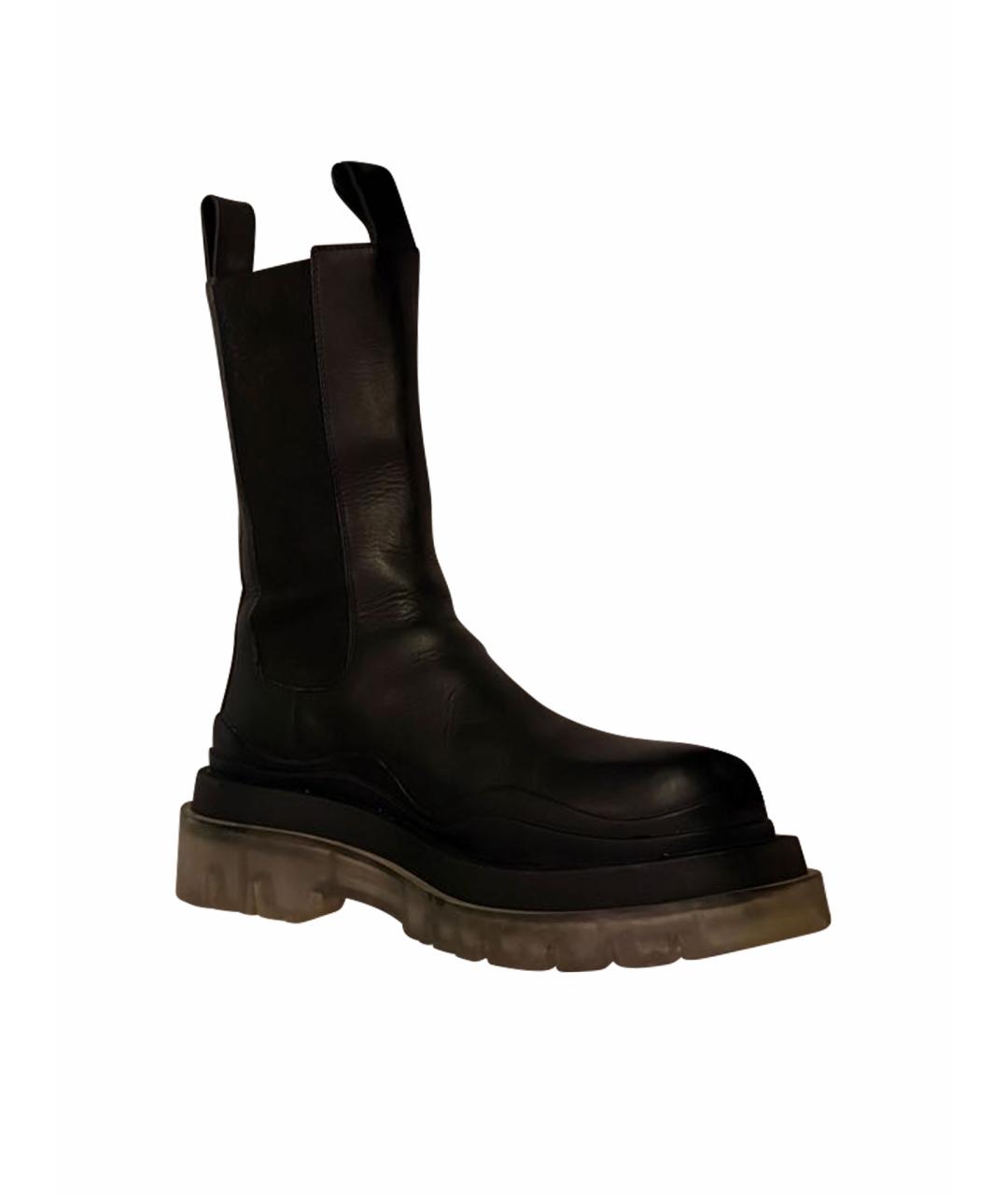 BOTTEGA VENETA Черные кожаные полусапоги, фото 1