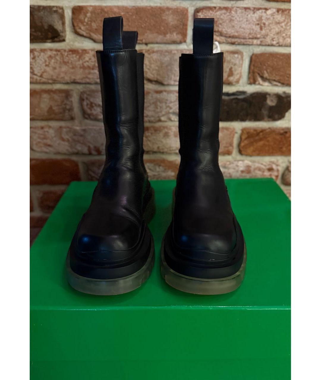 BOTTEGA VENETA Черные кожаные полусапоги, фото 3